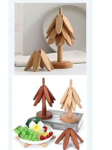 山毛榉木隔热垫,创意隔热垫,防烫锅垫,杯垫,餐具垫,家用 - 多色 - 查看 12