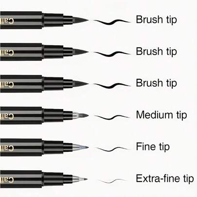 Set de 6 piezas de pinceles de caligrafía profesionales, con decoración de ribete dorado, mango ergonómico duradero, adecuado para pintura, escritura, creación artística, esencial para entusiastas de la caligrafía