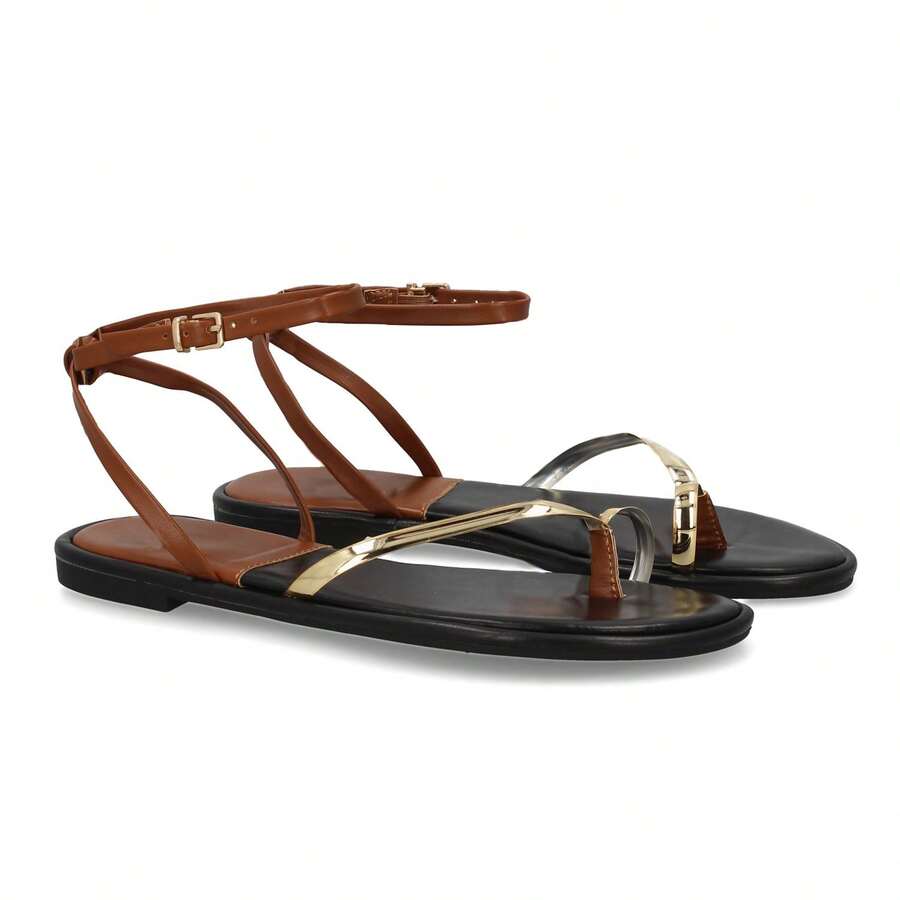 shoes&blues.es Sandali piatti da donna - Cammello - Visualizzare 1