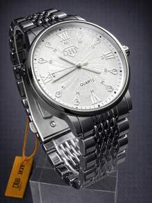 DHP Men's Dress Watch - Assorted Colors, Waterproof. - Silver White 6 - View 2