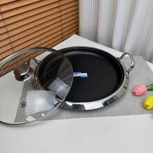Chảo rán lớn 30cm, chảo pizza, khay nướng hải sản, chảo bít tết, chảo bánh xếp, đa năng, có thể xào, chiên, nướng, lớp chống dính 3 lớp, dễ vệ sinh, nâng tầm trải nghiệm ẩm thực với các món hải sản ngon miệng và dụng cụ nấu ăn sang trọng. - Xem 12