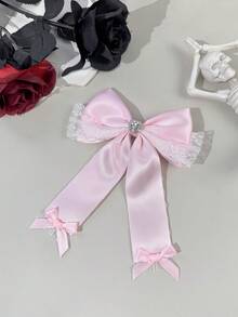 1 pezzo Fermaglio per capelli elegante e casual in stile gotico da donna con nastro in pizzo e fiocco, adatto per moda gotica, outfit da festa, qualsiasi occasione, ottimo regalo per la migliore amica, accessorio per capelli, mollette - Multicolore - Visualizzare 20