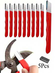 1/3/5pcs Knife Sharpener, Professional Kitchen Sharpening Stone, Tungsten Steel Diamond Ceramic Sharpener Tool, Multi-Functional For Sharpening Various Blades - Red - View 2