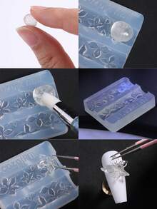 Lily Flower Embossed Nail Art Carving Mold, Lotus Petal Pattern Design, DIY Nail Removal Tool, Nail Art Supplies, Nail Tools, Nail Art Tools, Back To School Season, Nail Art, Nail Tools (Suitable For Nail Stickers) - Clear - View 11