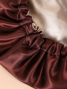 1顶女士弹力针织帽，适合日常佩戴、夏季和海滩穿着 - 咖啡+金 - 查看 4