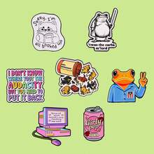 Happy Pill Dog Cute Animals Frog Cat Quotes Enamel Pins Girly Soda Can Brooch Lapel Pin Badge On Backpack Clothing Accessories Fashion Jewelry Friends Gifts - Black - View 1