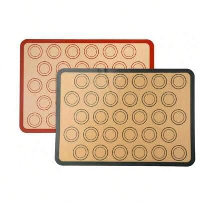 1/2pcs Macaron Silicone Baking Mat - Non-Stick Silicone Macaron Baking Mat/Pastry Cookie Liner, Reusable, Perfect Baking Set For Macarons, Pastries, Cakes And Breads, Mother's Day Gifts, Items For Mom, Baking Supplies
