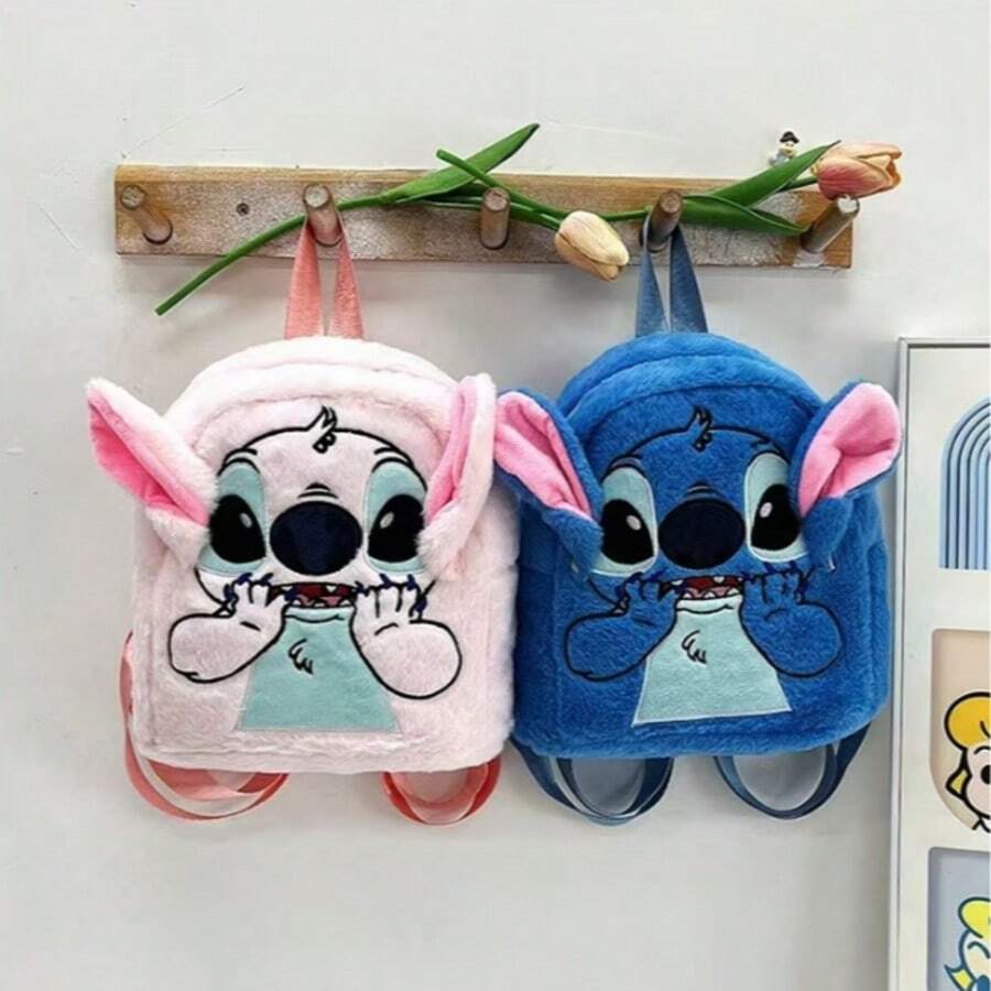 Ba lô hoạt hình Stitch dễ thương mới, túi đeo vai nhẹ, xách tay, dây đeo có thể điều chỉnh, ba lô chất lượng cao dành cho học sinh, du lịch, unisex, có túi lưới bên hông và túi khóa kéo phía trước, phù hợp cho mùa tựu trường, quà tặng học sinh, sử dụng hàng ngày. - Khâu - Xem 1