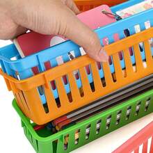 Classroom Pencil Storage Box/Pencil Basket/Crayon Basket, Available In Multiple Colors - Desktop Organizer Box - Multifunctional Storage Box - Desktop, Drawer Organizer. Suitable For Classroom, School, Dorm, Office, Drawers, Home, And Other Occasions. - Multicolor - View 5