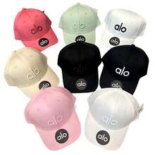 Alo Yoga ALO Yogo Men Women Baseball Cap-Low Profile Adjustable Washed - 白色和黑色 - 查看 2