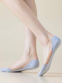 1/4/6双装春夏冰丝船袜，女士防滑，防后跟滑脱，隐形袜，薄款低帮袜，透气凉爽袜 - 彩色 - 查看 8