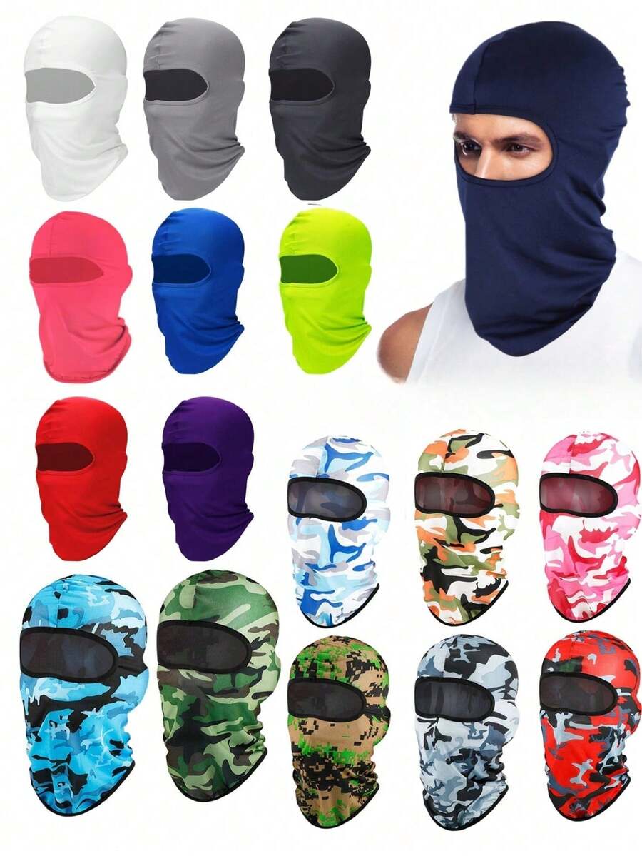 1pc Full Face Ski Mask, Windproof Breathable Thermal Balaclava For Outdoor Sports Cycling Motorcycle Skiing, Provides Sun Protection - Multicolor - View 1