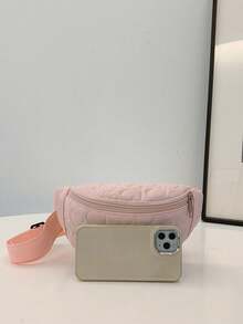 1pc Girl's Heart Embroidered Zipper Closure Shoulder Bag, Fashionable Crossbody Chest Bag Suitable For All Seasons - A - View 4