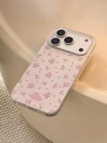 Spring Floral Glitter Phone Case Compatible With IPhone 17/17 Pro, Cute & Protective Cover For IPhone 13/14/11 - Pink - View 6