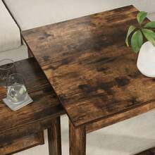 CROISSANCE Ensemble de tables basses 2 pcs Chêne fumé Bois d'ingénierie - Tabac - Voir 5