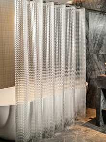 1件EVA透明3D猫眼幻彩浴帘，半透明美观，保护隐私，现代设计，适用于民宿、酒店浴室，防水EVA材质，浴缸浴帘，冰块水晶纹理半透明浴室隔断帘 - A - 查看 5