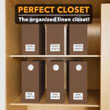 SpaceAid - Paquete de 6 organizadores y almacenamiento organizador de sábanas plegable con ventana para clóset de lino juego de carpetas para almacenamiento de ropa de cama tamaño Queen y King café - Marrn - Ver 5