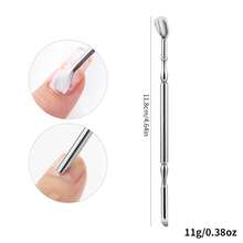 1 cái dụng cụ đẩy biểu bì và loại bỏ da chết hai đầu bằng thép không gỉ mới, dụng cụ chăm sóc móng, dụng cụ tẩy sơn móng tay, dụng cụ làm móng đa năng. - Bạc - Xem 13