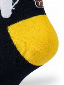 1 Pair Unisex Coffee Themed Socks - Asymmetric Coffee Machine And Cup Pattern Design, Creative Novelty Socks For Casual Daily Wear, Ideal Gift For Baristas And Coffee Lovers, Fashionable Leisure Socks All Year Round - Multicolor - View 5