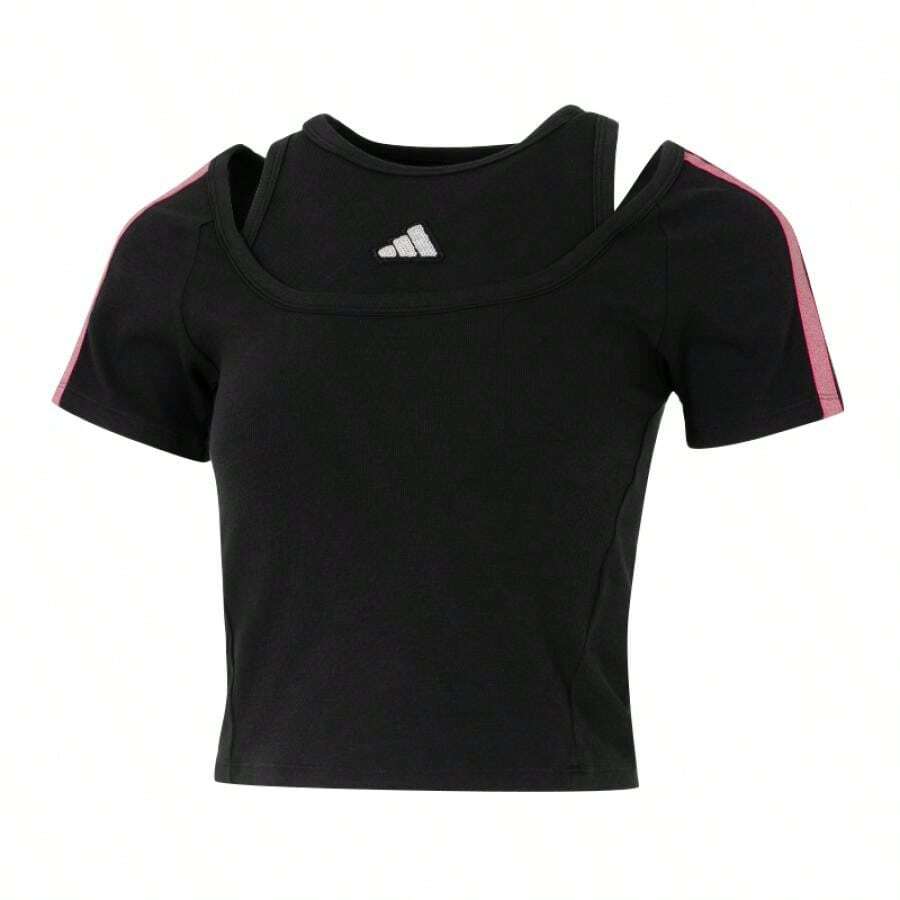 Adidas Camiseta de mujer, Verano 2026 DCE 2 LY camiseta 2, Cómoda para uso diario, al aire libre, deportes y casual de manga corta, KS2890 - Negro - Ver 1