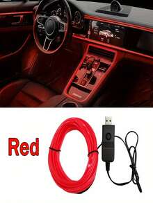 157in/400cm Car Ambient Lighting LED Strip, Automatic Control Lighting Strip For Car Dashboard And Door, Suitable For Car Party, DIY Living Room And Bedroom Ambient Lighting, USB Powered, Button Control - 1PC - View 7