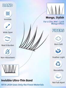 36片免胶偶像假睫毛，大容量！免胶自粘式下垂偶像假睫毛，单簇无需胶水，新手友好型假睫毛 - C - 查看 4