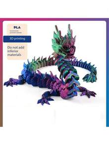 1pc 3D Printed Movable High-Precision Chinese Dragon Model, Creative Dragon Figurine/Toy, Recommended Gift (Note: Due To 3D Printing, The Color May Differ From The Actual Product, Please Refer To The Physical Item) - Multicolor - View 2
