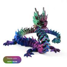 1pc 3D Printed Movable High-Precision Chinese Dragon Model, Creative Dragon Figurine/Toy, Recommended Gift (Note: Due To 3D Printing, The Color May Differ From The Actual Product, Please Refer To The Physical Item) - Multicolor - View 4