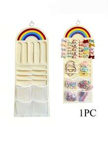 Space-Saving Wall-Mounted Multi-Pocket Storage Rack, Hanging Storage Bag, Elegant Jewelry Organizer - Hanging Storage Bag With Hooks, Wall-Mounted Hanging Hook Clip Organizer - Multi-Compartment Durable Plastic Storage, Fashionable Accessory Organizer, Hanging Jewelry Organizer For Necklaces, Bracelets, Earrings, Hair Accessories - Closet, Bathroom, Salon Or Travel - Sturdy Hanging Organizer, Wardrobe Organization, Minimalist Design, Durable, Home Storage - Nhiều màu - Xem 6