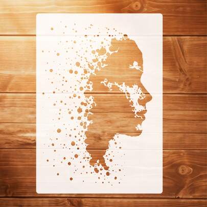 Large Size - Female Portrait Painting Template, Washable Reusable Elegant Female Face Design Template, Suitable For DIY Handcraft, Art Design, High-Quality Printing, Creative Professionals, Craft Template, Abstract Template, Female Artist