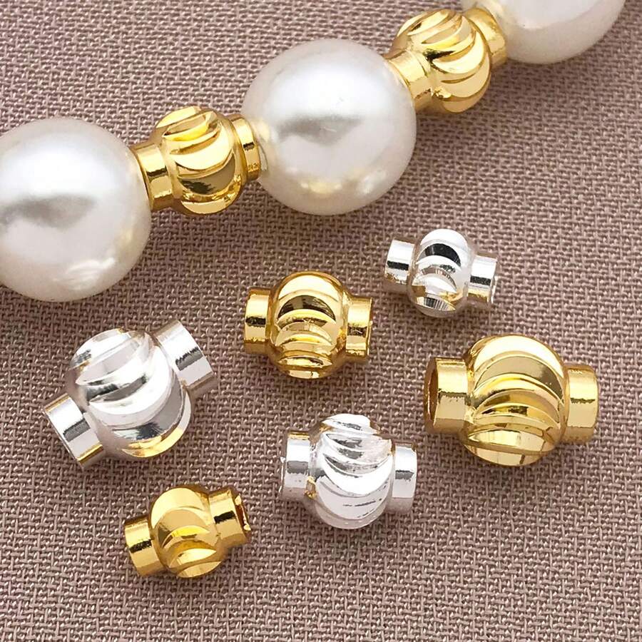 10 hạt xoắn ốc mạ đồng 18K và bạc dày, sang trọng, kích thước 4/5/6mm – Phụ kiện DIY cao cấp cho đám cưới, tiệc tùng và trang phục hàng ngày.