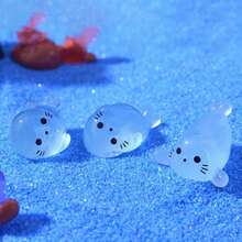 30/20pcs Luminous Mini Resin Stamp Decorations - Creative Desktop Home Decor - Random Cute Cartoon Animal Models - Multicolor - View 8
