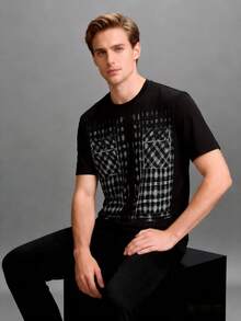 男士休闲短袖T恤，夏季 - 黑色 - 查看 3