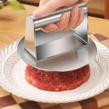 Prensa de Acero Inoxidable para Hamburguesas, Molde Circular para Carne, Accesorios de Cocina para Carnes Frías BN4T - 1 pieza - Ver 3