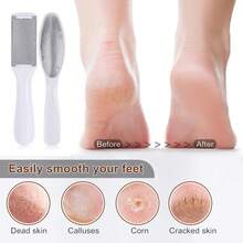 10pcs/Set Foot Pedicure Set Peeling And Exfoliating Calluses Foot Scrubbing Brush Stainless Steel Double-Sided Foot Care Pedal Stone - White - View 6