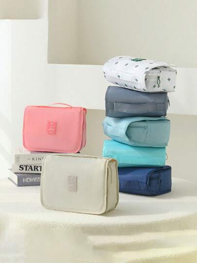 Travel Toiletry Bag, Hanging Makeup Organizer Bag, Waterproof Cosmetic Bag, Bathroom Accessories, Portable Makeup Bag, Cosmetic Storage Organizer, Makeup Pouch, Makeup Organizer, Cosmetic Bag, Travel Essentials, School Supplies