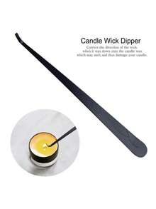 1PC Or 2Pcs Candle Extinguishing Stainless Steel Matte Black Unique Embossing Wick Dipper, Candle Tool Black Metal Candle Extinguisher Candle Wick Trimming Hook, Wick Dipper, Candle Dipper Tools, Candle Nursing Tool For A Gift Or Daily Festival Use - Black Candle Extinguisher Hook - View 7