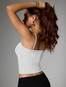 Women's Summer Leopard Print Patchwork Camisole, Suitable For Vacation, Beach - White - View 7