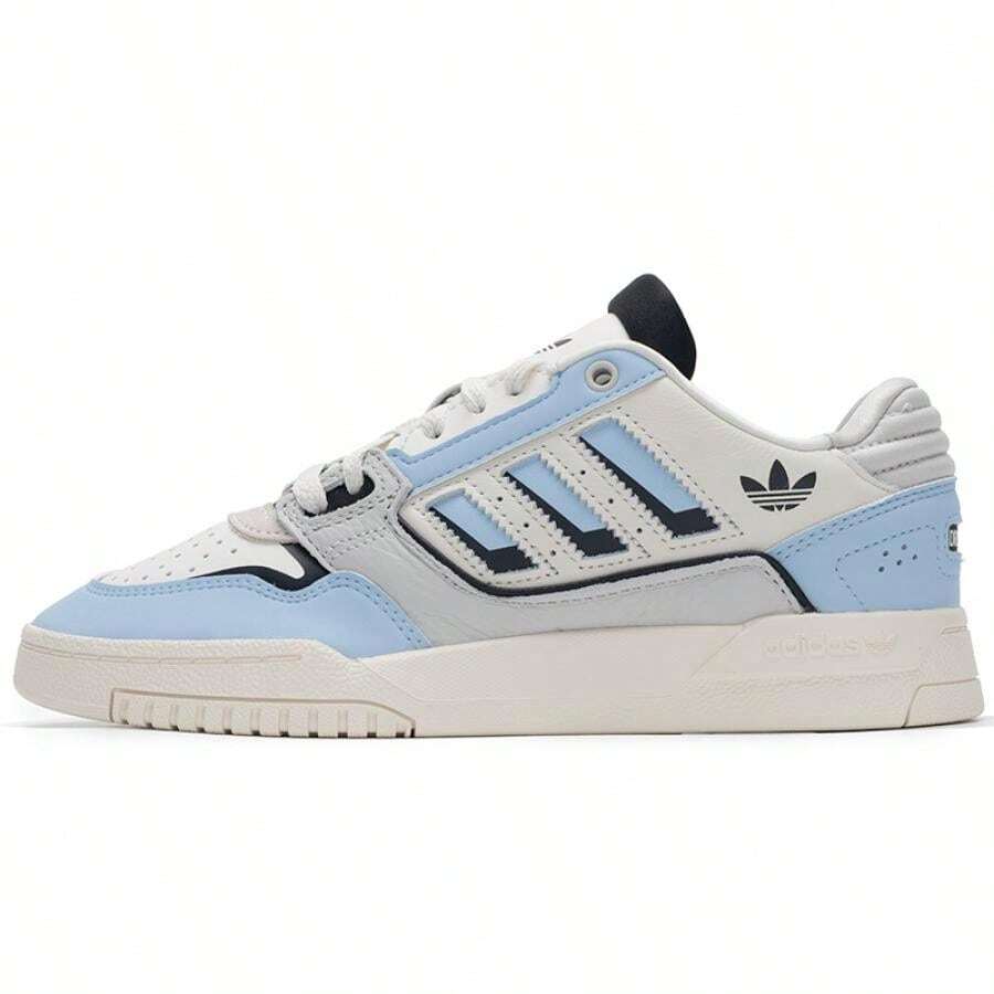 Adidas DROP STEP LOW 2.0 W Low-Top Sneakers, Comfortable Casual Lace-Up Athletic Shoes, 3.5cm Thick Sole, Daily Commute & Leisure - Light Blue/No. 1 Black/Light White - View 1