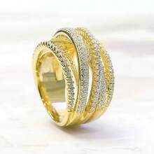 1枚优雅戒指，无限循环锆石戒指，圣诞礼物，送给妈妈、女士、婚礼、周年纪念、派对的礼物 - 多環戒指 - 查看 4