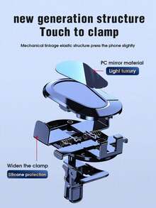 1pc Universal Car Air Vent Phone Holder, New Model Car Phone Mount Clip Bracket - A - View 4