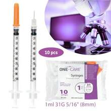 ONE-CARE 1 Ml/Cc 31G X 5/16 8mm  With Orange Cap 10 Pcs/Bag Medical Grade Plastic Orange Precision Dosing Sterile - 1毫升 31G x 8毫米 - 查看 7