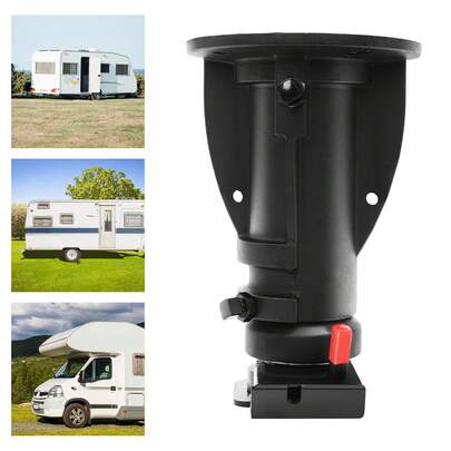 Black Iron Gooseneck Kingpin Box Adapter C5G1216, 12-16in Adjustable Height RV Trailer Coupler With 360° Cushioning, 4000lbs Pin Weight & 20000lbs Tow Capacity Direct Replacement For Camper RV Trailer