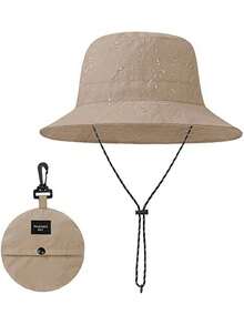 1Pc Unisex Foldable Outdoor Bucket Hat, Waterproof Quick-Drying Bucket Hat, Summer Breathable Outdoor Hat Is Suitable Fishing, Mountaineering, Hiking, Traveling, Camping, Vacation Graduation - Khaki - View 13