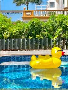 1pc Inflatable Floating Raft, Inflatable Giant Yellow Duck Floating Raft, Adult Swimming Floating Raft, Water Party Supplies, Inflatable Floating Bed - Inflatable Duck Floats - View 7