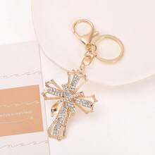 1PC Creative Rhinestone Cross Pendant Keychain Metal Car Hanger Small Gift Business Gift Hot Selling Style - B - View 28