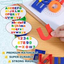 26-78pcs Magnetic English Alphanumeric Refrigerator Stickers, Made Of Colored Plastic Material, Suitable For Home Decoration, Room Decoration, Including ABC, 123 Vocabulary, Including Spelling, Counting, Uppercase And Lowercase Letters - Multicolor - View 4