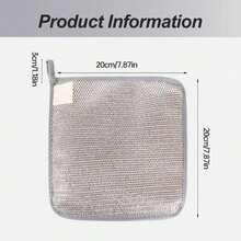 Biaoyun 2025 New Multipurpose Wire Dishwashing Rags, Wet And Dry, Metal Scrubbing Pads Sponge Cloths Towels, Non-Scratch Wire Rags For Home Kitchen Dishes, Sinks, Pack Of 10 - Trắng - Xem 5