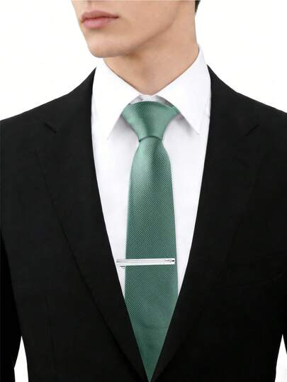 男士纯色领带和领带夹套装，商务通勤高端百搭配饰，送同事、朋友、领导的礼物