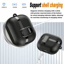 三星 Galaxy Buds3/Buds3 Pro 专用皮革纹理保护套（1 套），透明电镀材质，带锁扣 - 彩色 - 查看 8